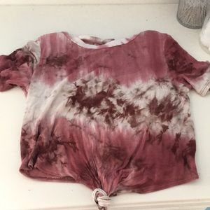 a tye-dye cropped tee that ties in the front